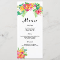 Tropical Paradise Foliage Mariage Menu Réception