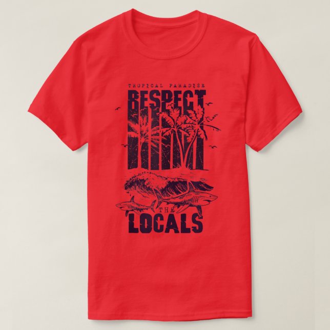 Tropical Paradise Lost Save Sharks Vinta T-Shirt (Design vorne)