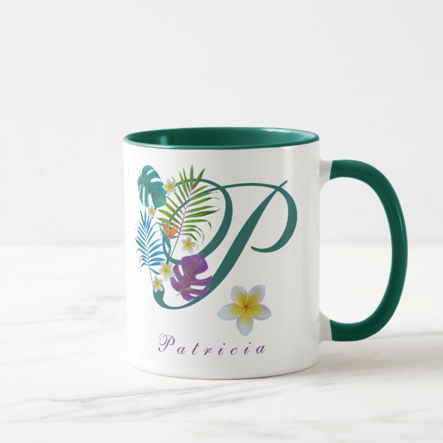 Tropical Paradise Monogram Name Patricia Tasse (Rechts)
