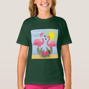 Tropical Paradise Pink Flamingo - Girls' Basic T-S T-Shirt