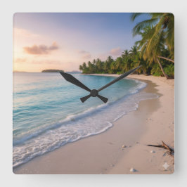 Tropical Paradise Quadratische Wanduhr