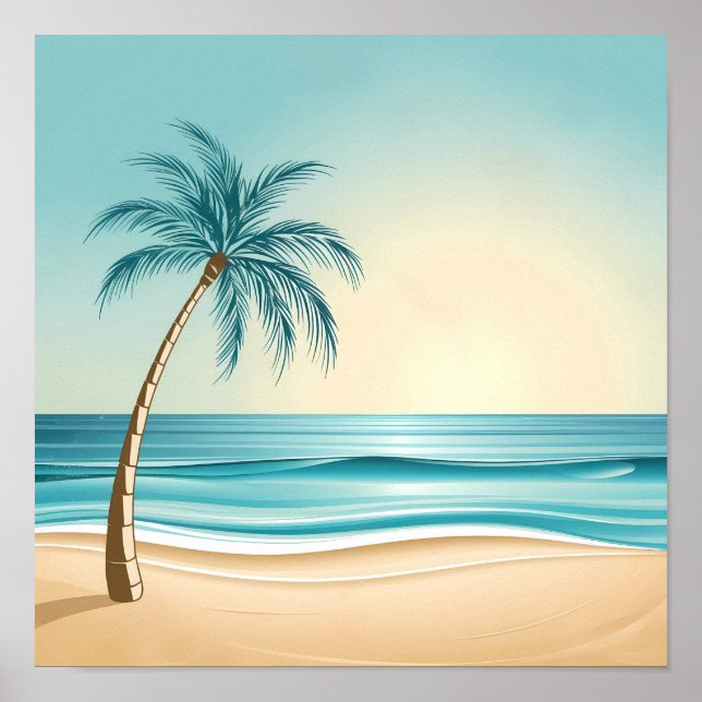 Tropical Paradise Sunset Poster (Vorne)