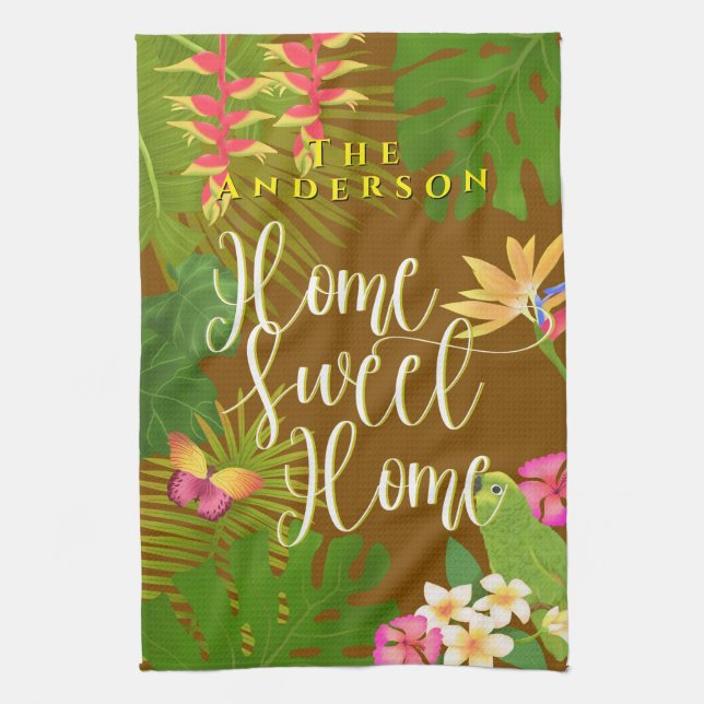 Tropical Paradise Sweet Zuhause Brown Geschirrtuch (Vertikal)