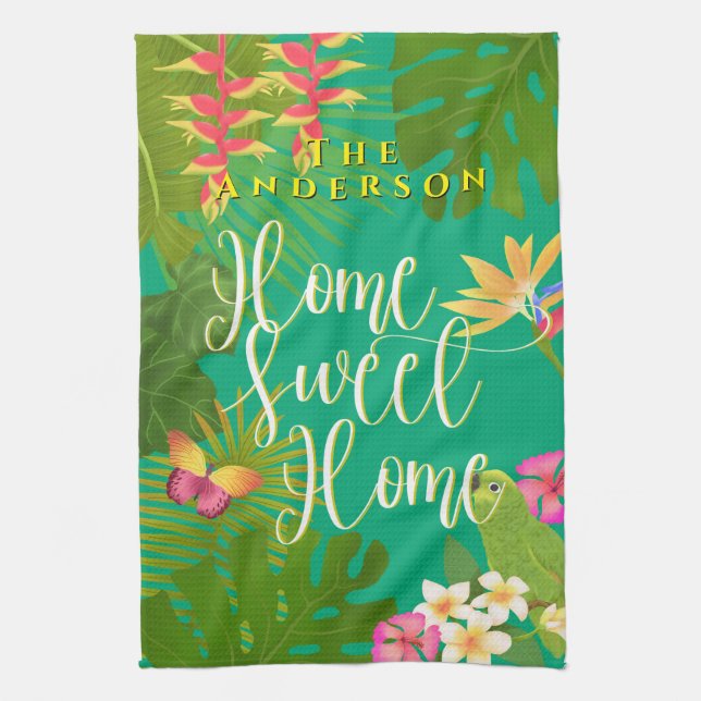 Tropical Paradise Sweet Zuhause Green Geschirrtuch (Vertikal)