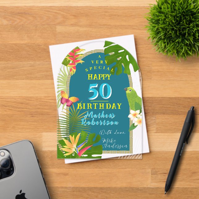 Tropical Paradise Yearly Birthday Card Acryleinladungen (Insitu (Einladungskarte))