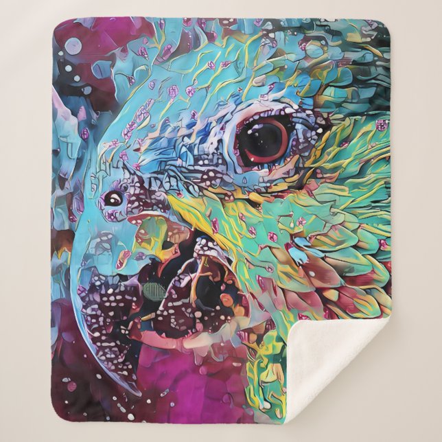 Tropical Parrot Abstract Design Sherpadecke (Vorderseite)
