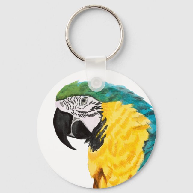 Tropical Parrot Bird Schlüsselanhänger (Vorderseite)