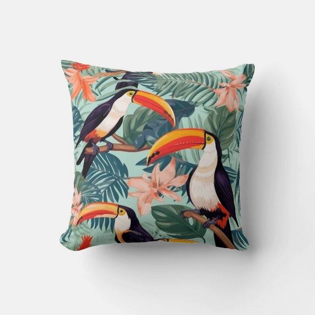 Tropical Parrot Cushion Kissen (Vorderseite)