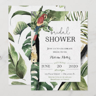 Tropical Parrot Jungle Bridal Dusche Einladung