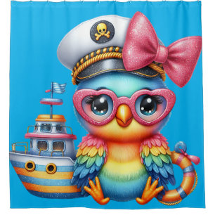 "Tropical Parrot Princess" Duschvorhang