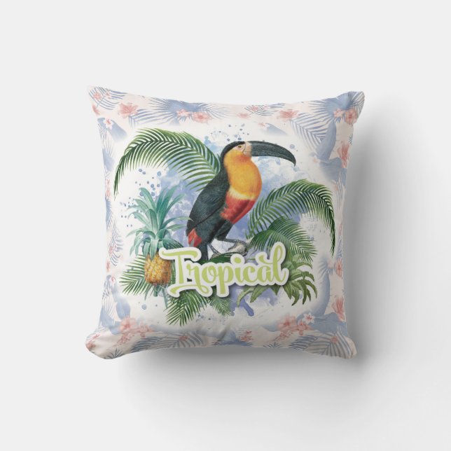 Tropical Parrot Theme Kissen (Vorderseite)