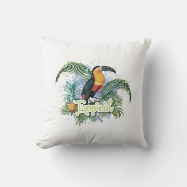 Tropical Parrot Theme Kissen (Vorderseite)