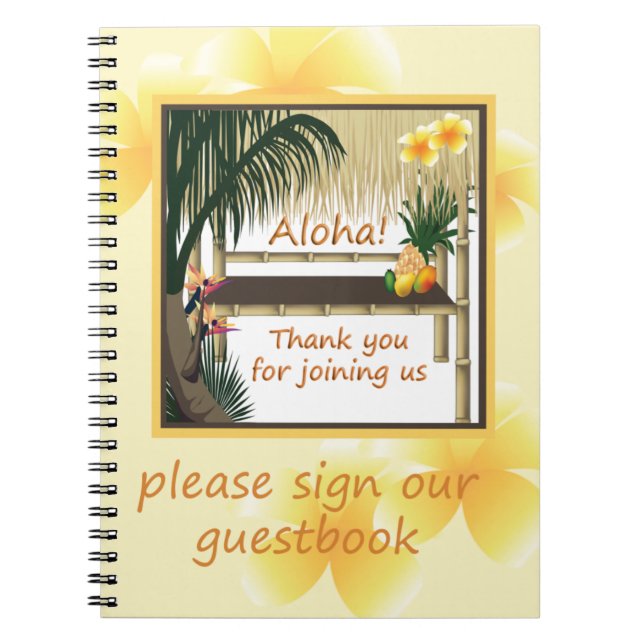 Tropical Party Tiki Hut Gästebuch Notizblock (Vorderseite)