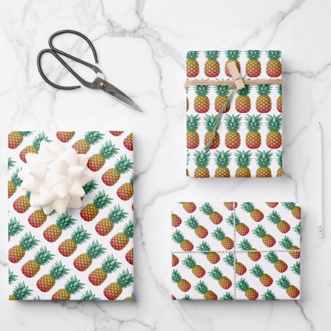 Tropical party with retro pineapple geschenkpapier set (Vorderseite)