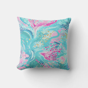 Tropical Pastel Caribbean Korallenriff Summer Reso Kissen