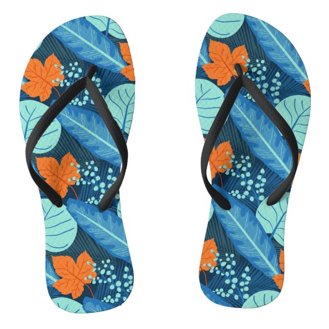 Tropical Patterns Pflanze Art Pflanze Kunst, Dicht Flip Flops (Fußbett)