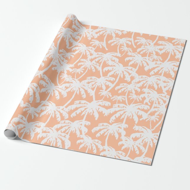 Tropical Peach Fuzz Pantone Farbe des Jahres 2024 Geschenkpapier (Ungerollt)