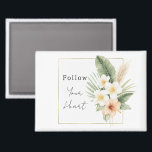 Tropical Peach White Floral   Magnet<br><div class="desc">Tropical Peach White Floral</div>