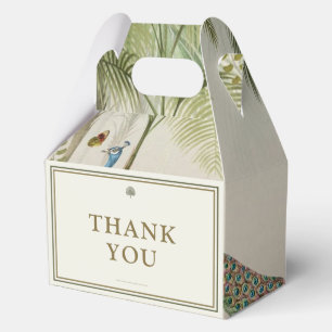 Tropical Peacock Palm Ivory Gold Große Hochzeit Geschenkschachtel