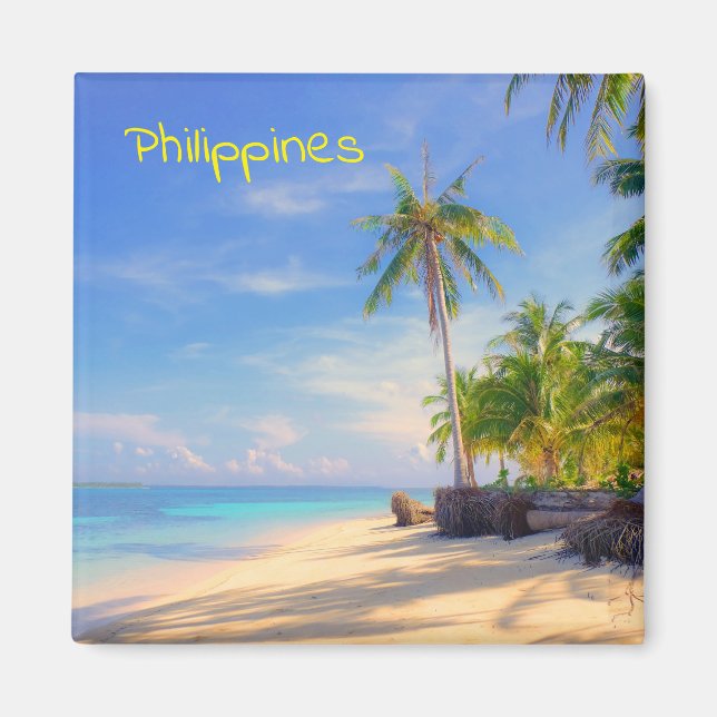 Tropical Philippines Island Beach Palm Paradise Magnet (Vorne)