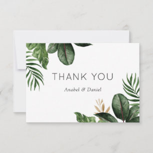 Tropical Philodendron Palm Mariage Carte de remerc