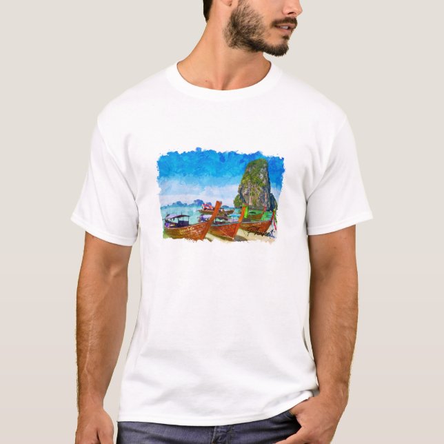 Tropical Phuket Thailand Beach View T-Shirt (Vorderseite)