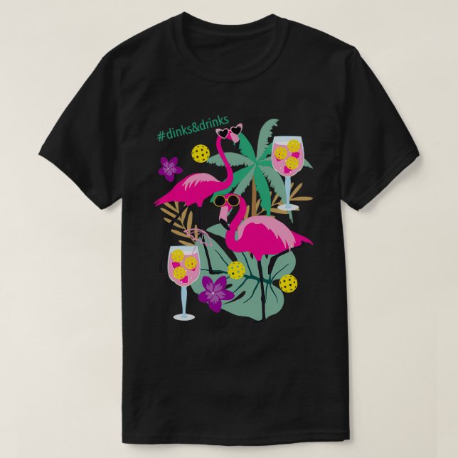 Tropical pickleball party green Classic TShirt (Design devant)