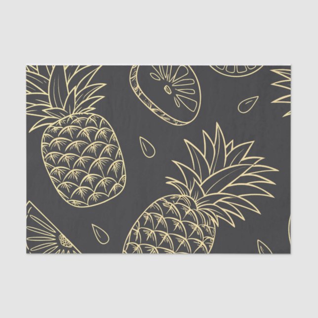 Tropical Pineapple Citrus Pattern Seidenpapier (Vorderseite)