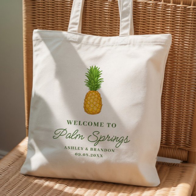 Tropical Pineapple Hotel Wedding Welcome Tragetasche (Von Creator hochgeladen)