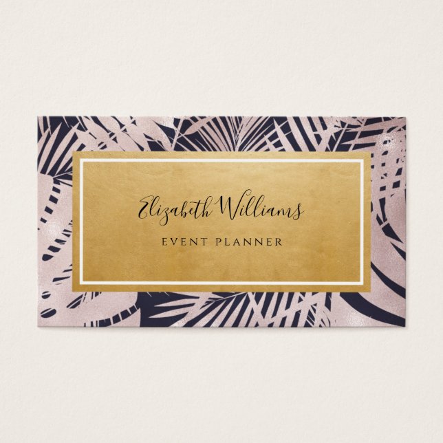 Tropical Pink Blue Event Planner Business Card (Vorderseite)
