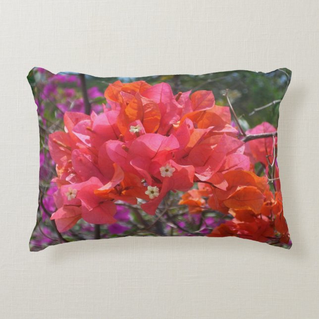 Tropical Pink Bougainvillea Zierkissen (Vorderseite)