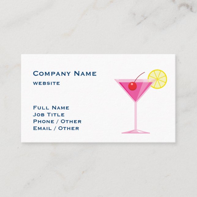 Tropical Pink Drink Business Card Visitenkarte (Vorderseite)
