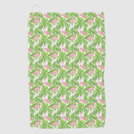 Tropical Pink Flamingo Golfhandtuch