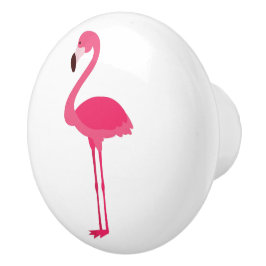Tropical Pink Flamingo Keramikknauf