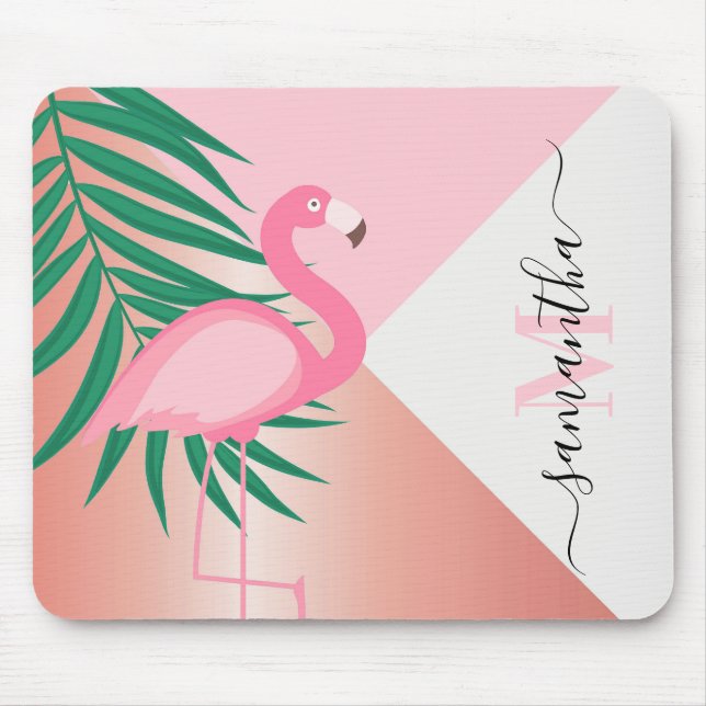 Tropical Pink Flamingo Mousepad (Vorne)