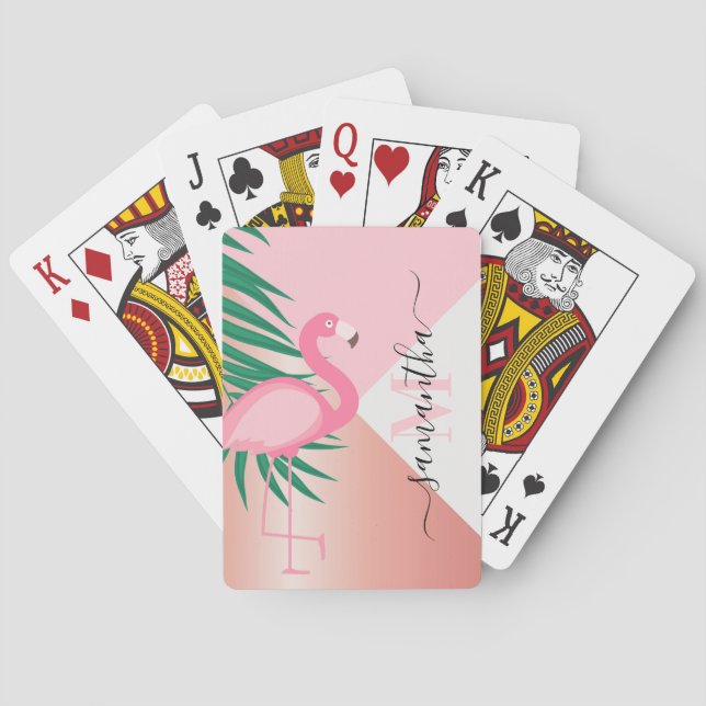 Tropical Pink Flamingo Spielkarten (Rückseite)