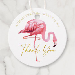 Tropical Pink Flamingo Sweet 16 Danke, ID922 Geschenkanhänger
