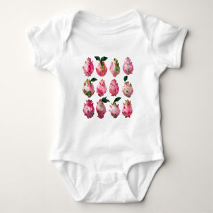 Tropical Pitaya Watercolor Art Baby Strampler