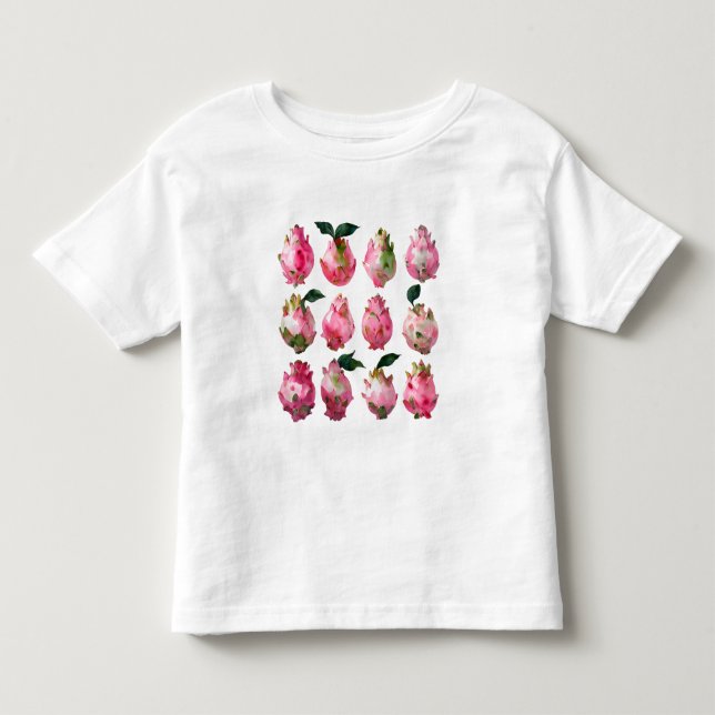 Tropical Pitaya Watercolor Art Kleinkind T-shirt (Vorderseite)