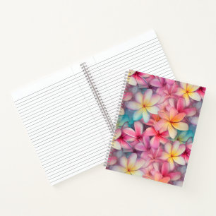 Tropical Plumeria Frangipani Spiral Notebook Notizbuch