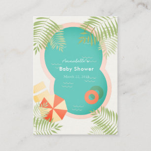 Tropical Pool Party Aloha Babyduschenratkarte Begleitkarte