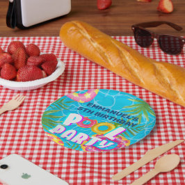 Tropical Pool Party Geburtstagspapier-Teller Pappteller