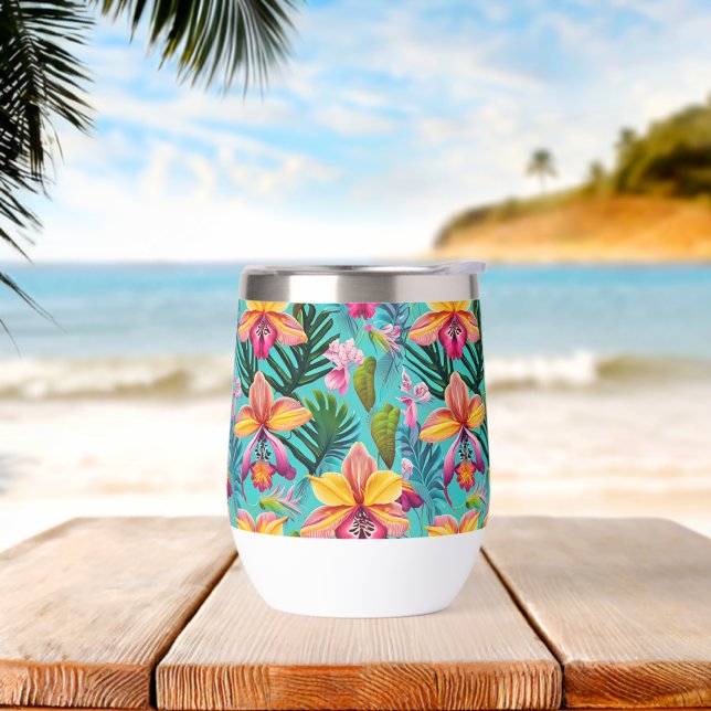 Tropical Print Wine Tumbler (Strand)