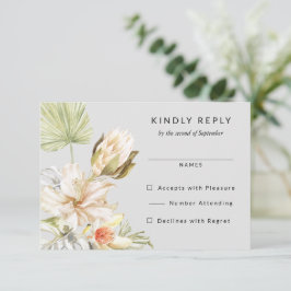 Tropical Protea Blume Hochzeit RSVP Antwort