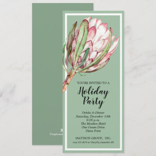 Tropical Protea Holiday Christmas Party Invitation