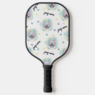 Tropical Pug Pattern Pickleball Schläger