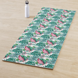 Tropical Red and Green Palm Leaves  Yogamatte