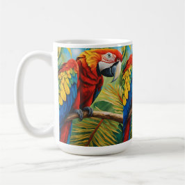 Tropical Red Macaw, Exotic Bird in Vibrant Colors  Kaffeetasse