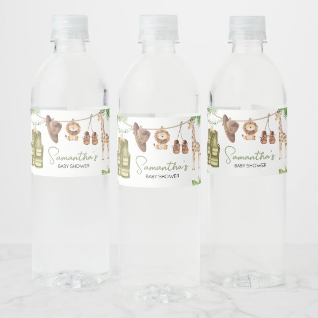 Tropical Safari Jungle Animals Baby Dusche (Flaschen)
