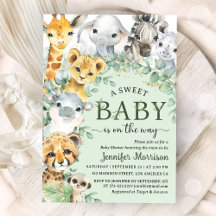 Tropical Safari Jungle Animals Baby Shower 
